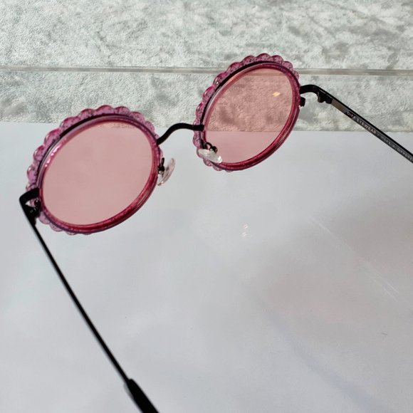 NWT Diff dixie black pink glitter round sunglasses - Picture 10 of 11